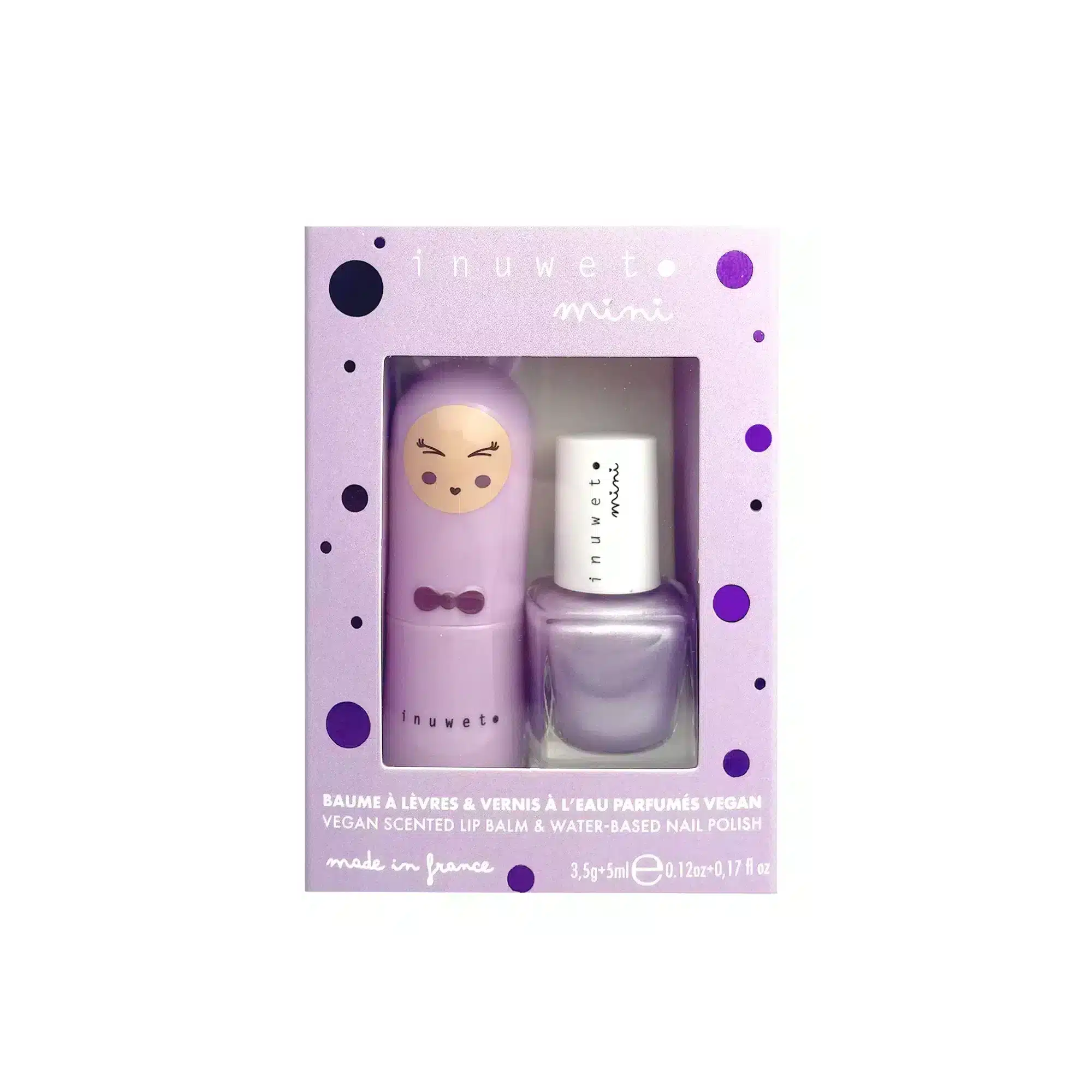 Duo Baume à lèvres et Vernis à l'eau Mauve - Inuwet
