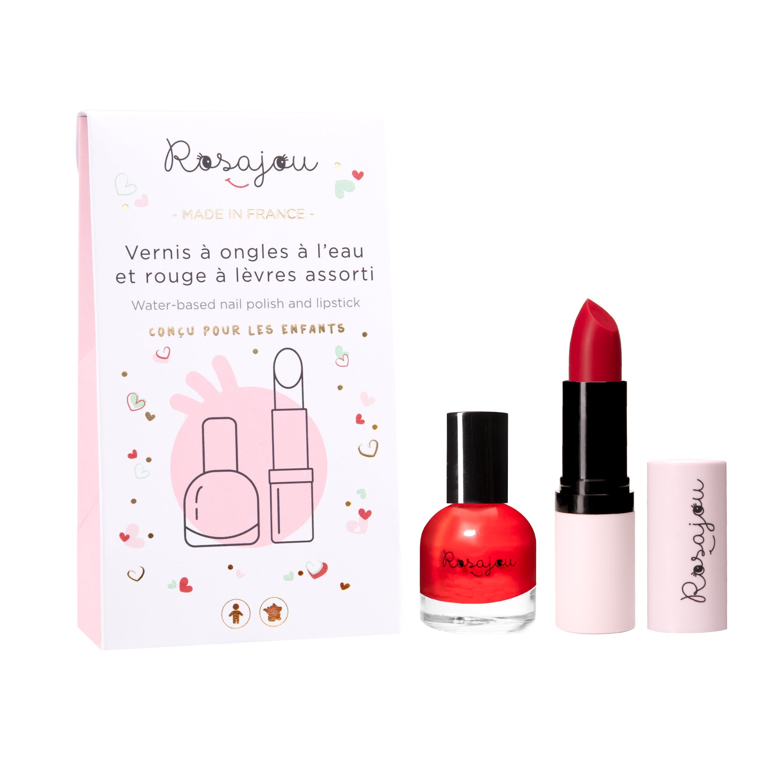Duo Rouge à lèvres et vernis à ongles assorti rouge Madame - Rosajou