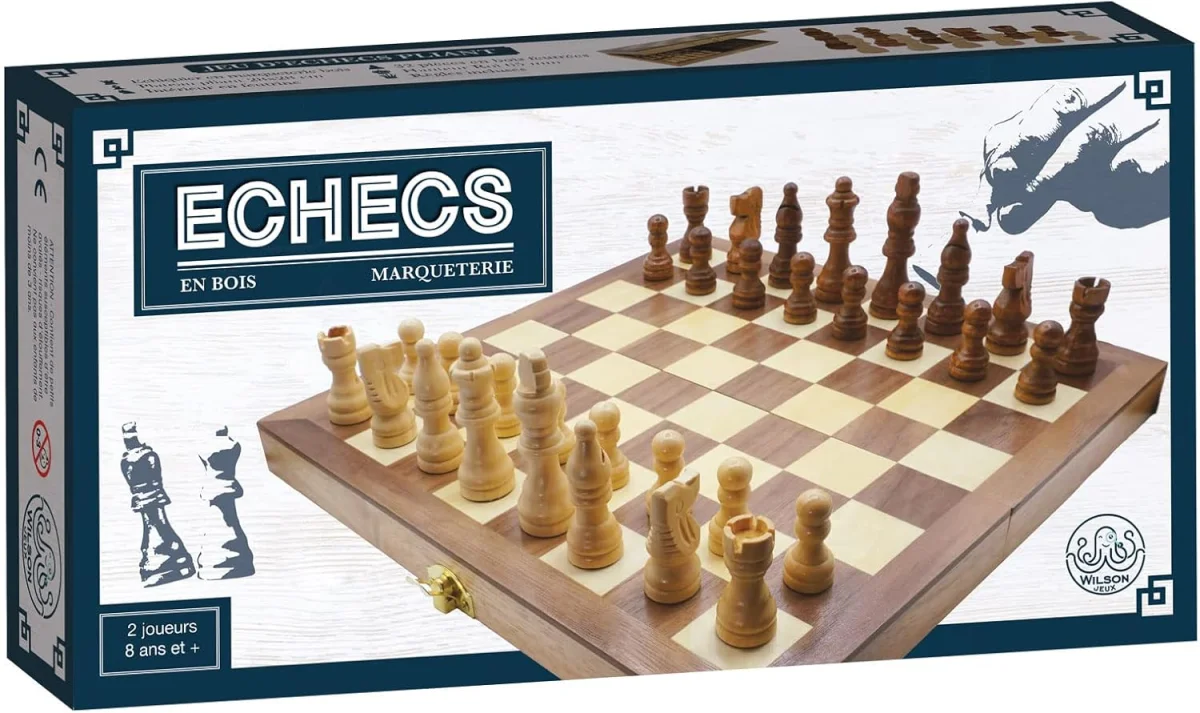 Echiquier pliant en bois 28 cm - Wilson Jeux
