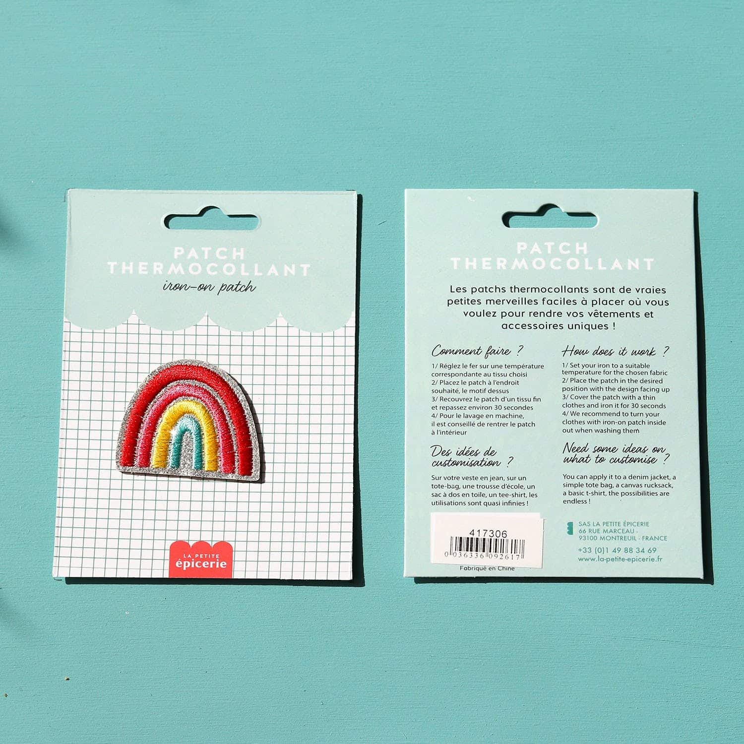 Ecusson thermocollant paillettes Arc-en-ciel - La Petite Epicerie