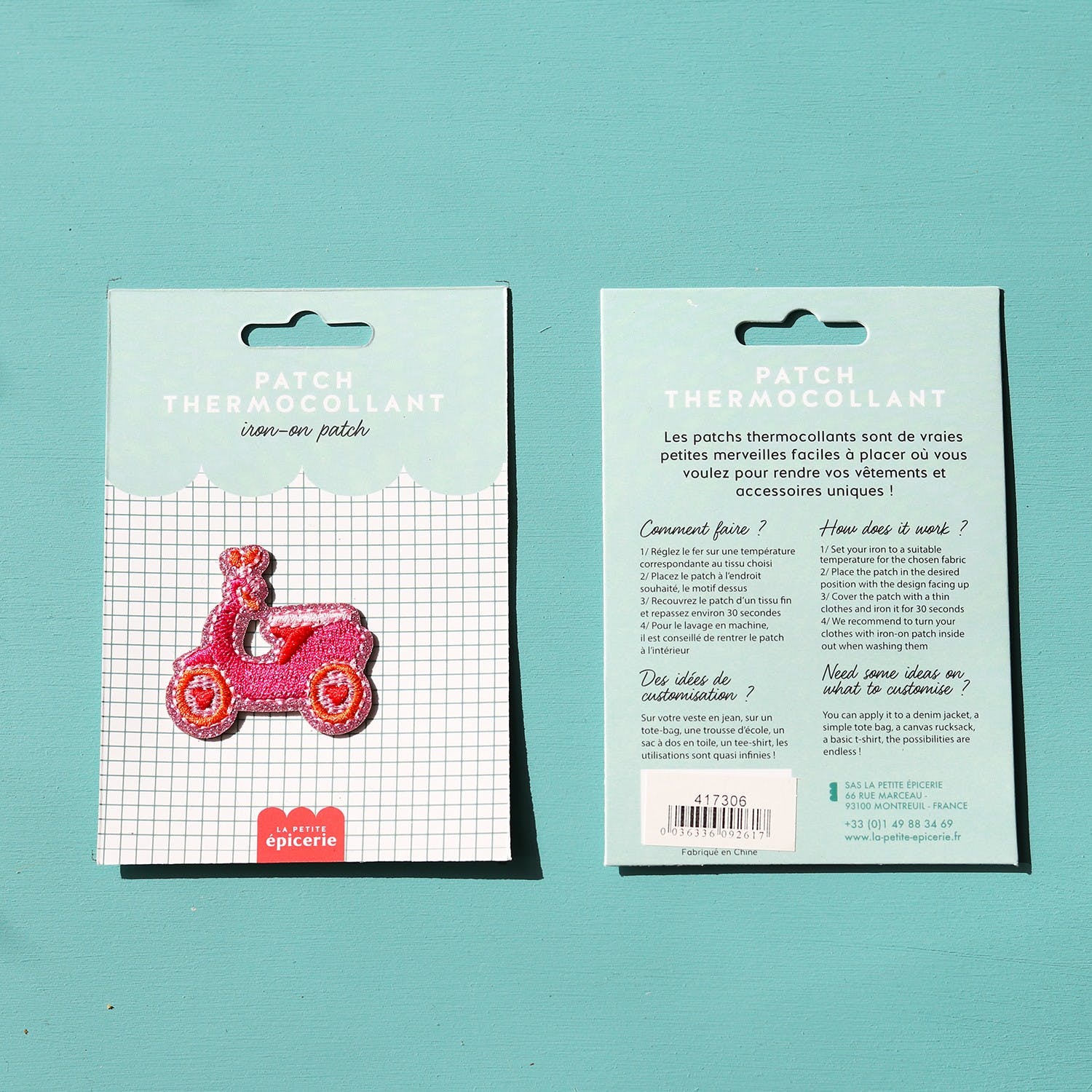 Ecusson thermocollant paillettes Scooter - La Petite Epicerie