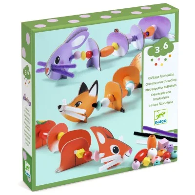Enfilage fil chenille Animaux mignons - Djeco