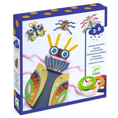 Enfilage fil chenille Bestioles en fils chenille - Djeco