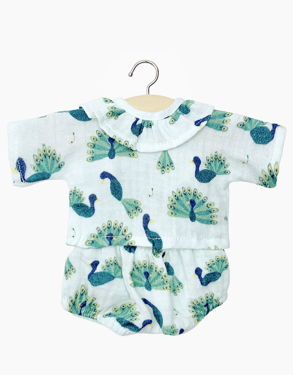 Ensemble Coline Baby Paon et son bloomer pour poupées Babies - Minikane