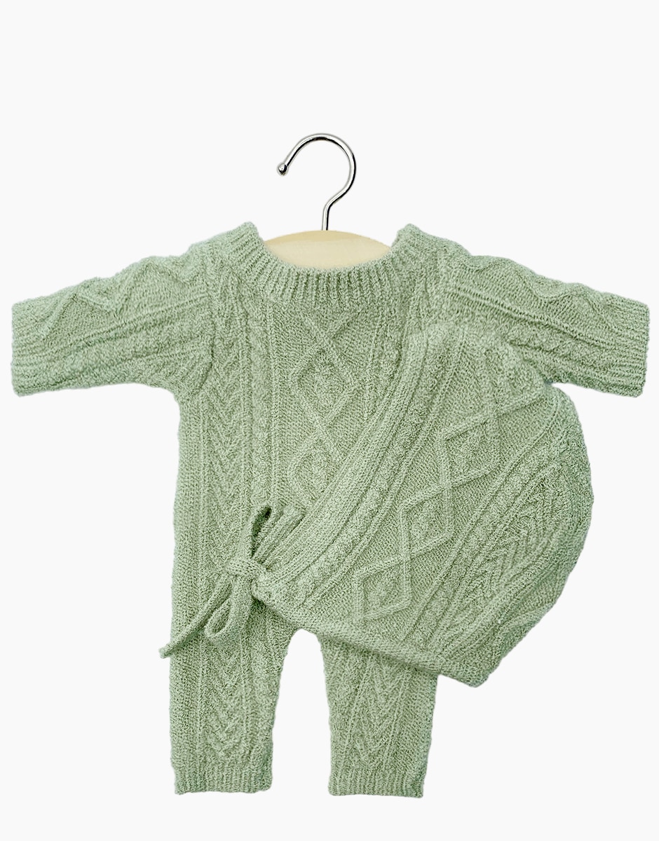 Ensemble tricot Lino thé vert pour poupées Babies - Minikane
