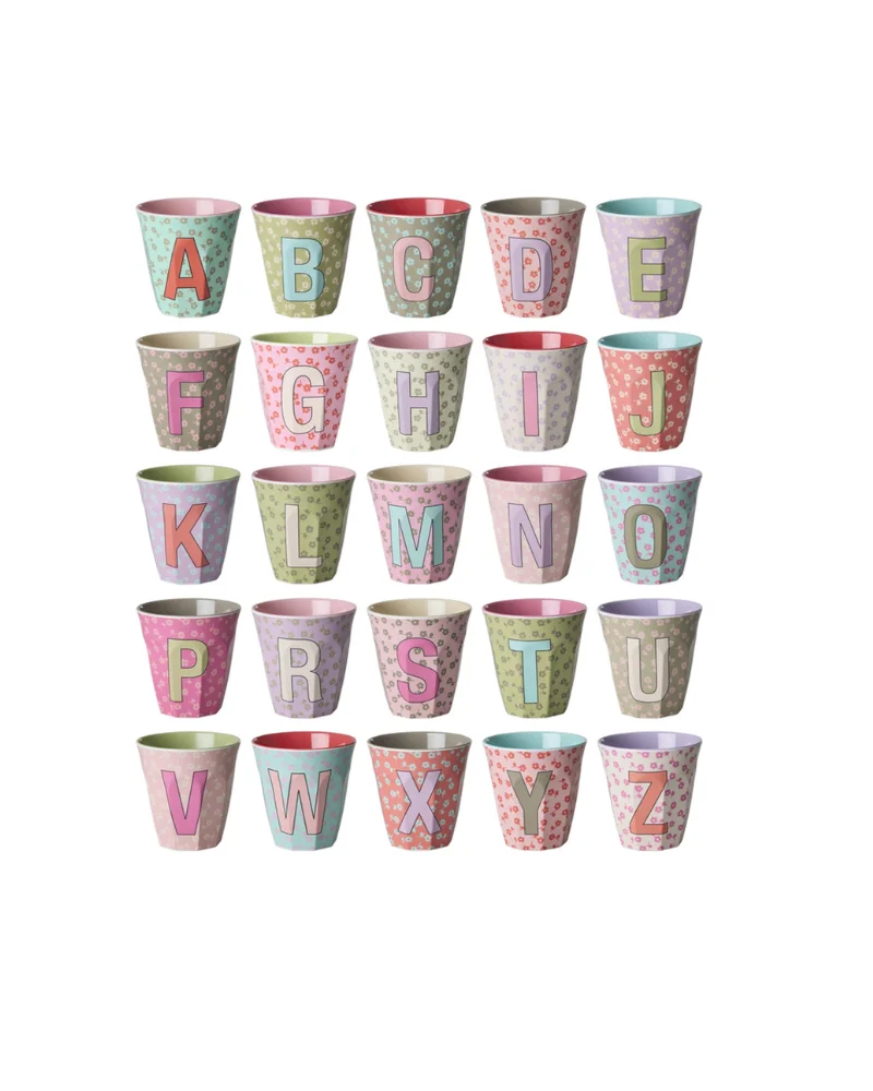 Gobelet Lettre Fleurs - Rice