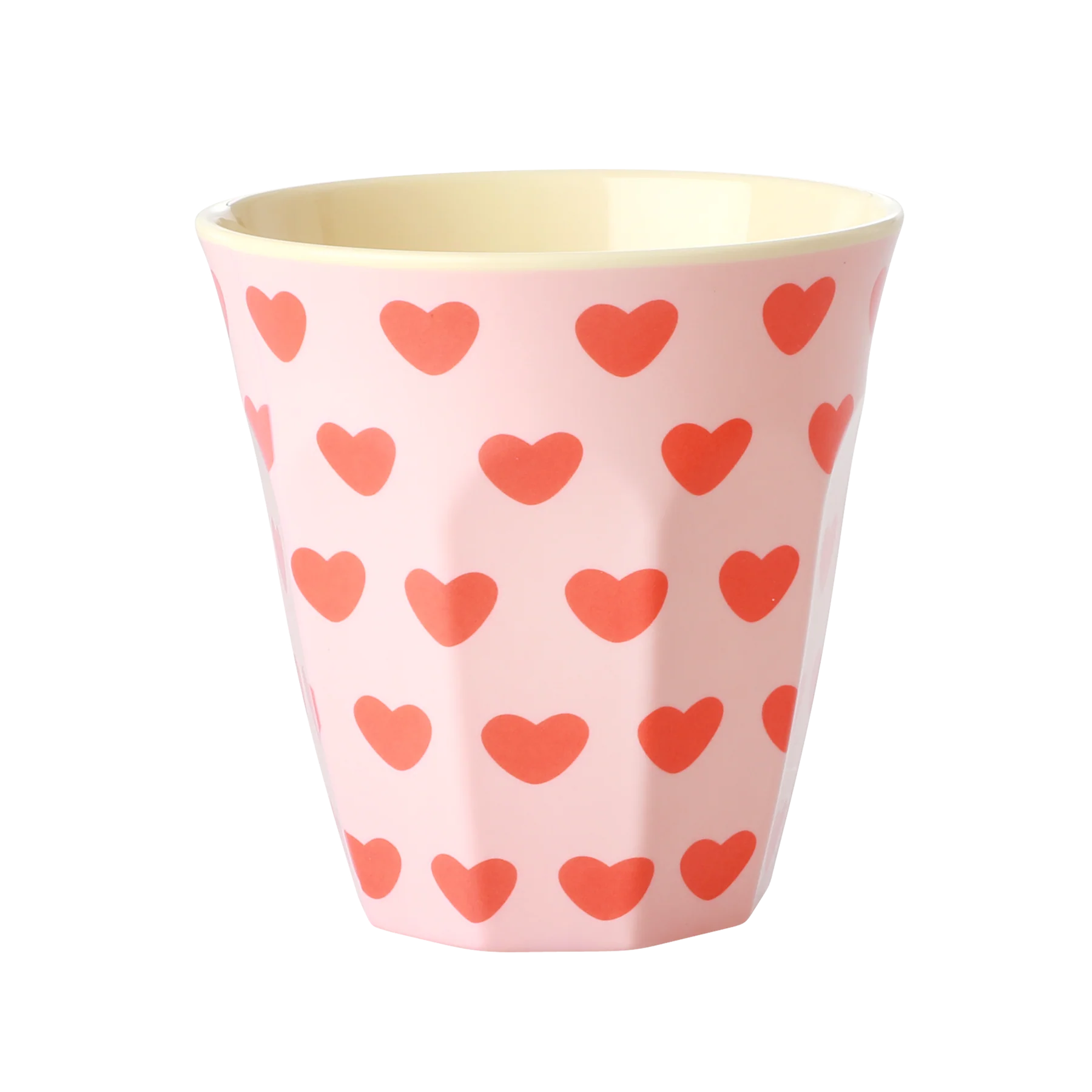 Gobelet médium mélanine Rose clair Impression petits cœurs - Rice