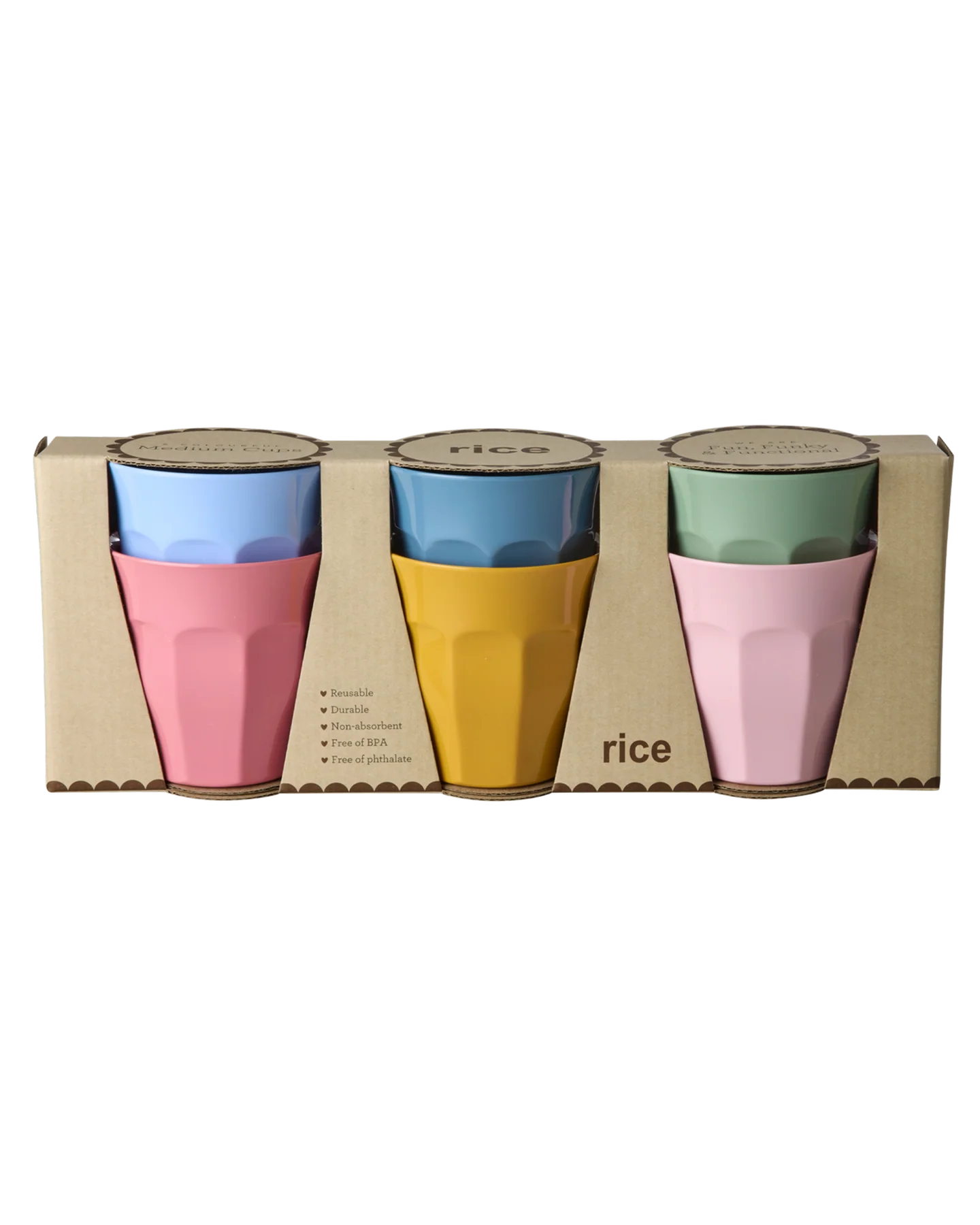 Gobelets Petit Multicolores Pack de 6 - Rice