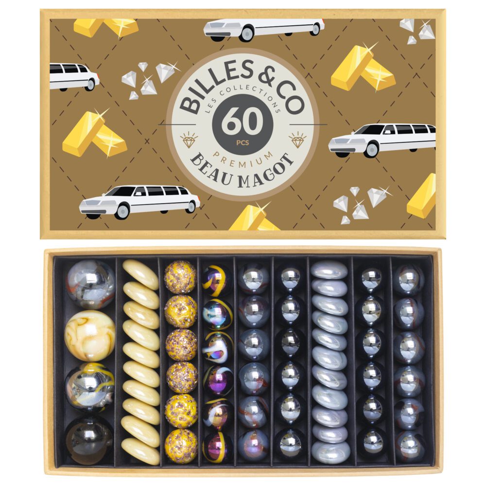 Grand coffret de billes Beau Magot - Billes and Co