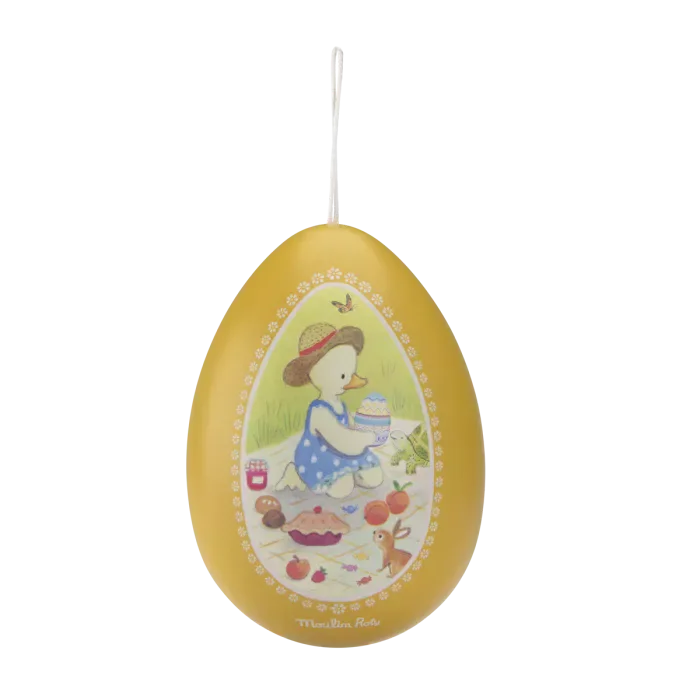 Grand œuf métal jaune La grande famille - Moulin Roty