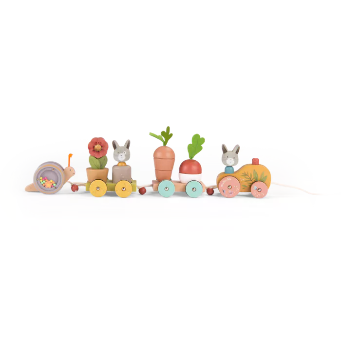 Grand train d'activités à tirer Trois petits lapins - Moulin Roty