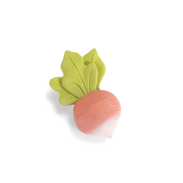 Hochet de dentition en caoutchouc naturel Radis Trois petits lapins - Moulin Roty
