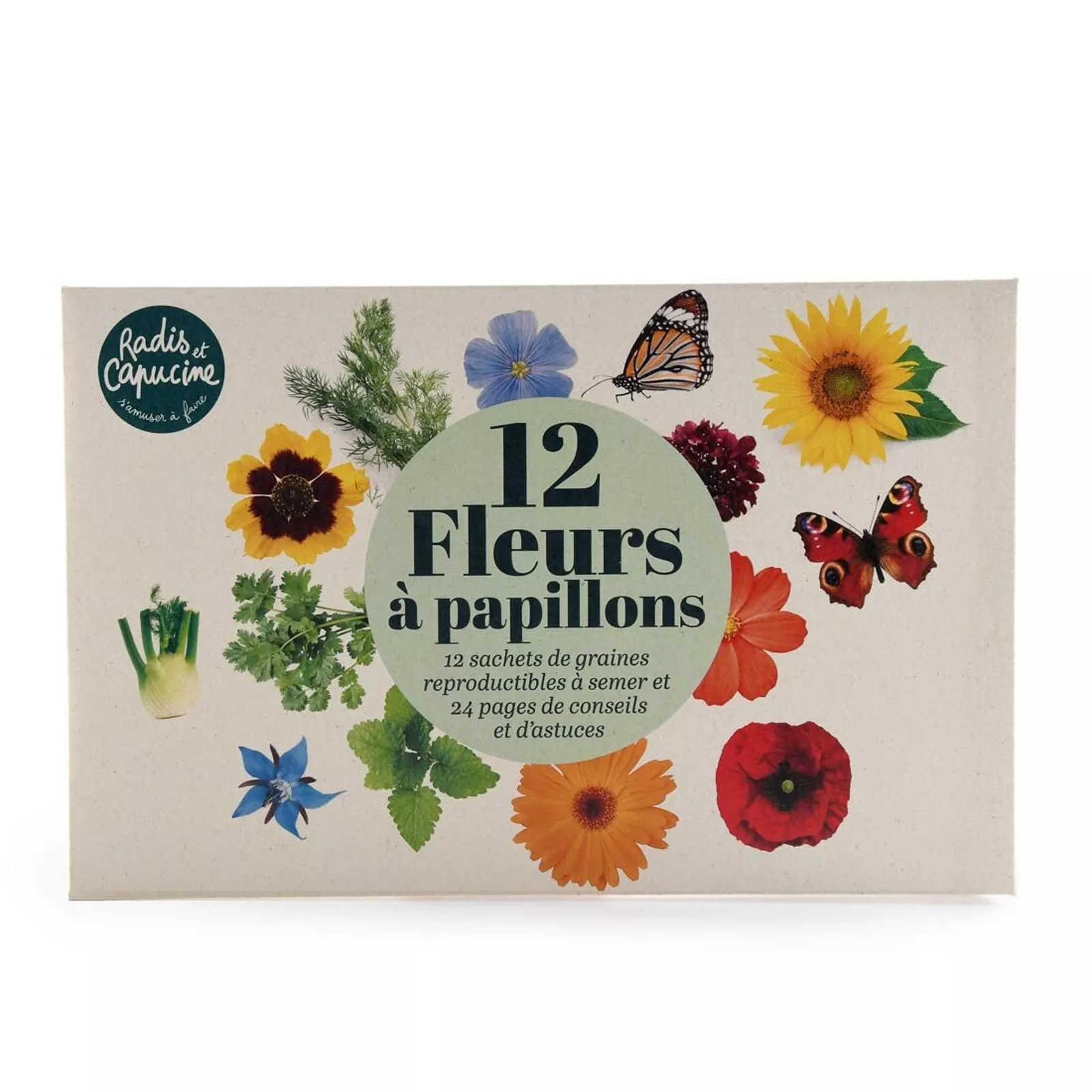 Jardiner les fleurs à papillon Coffret 12 sachets - Radis et Capucine