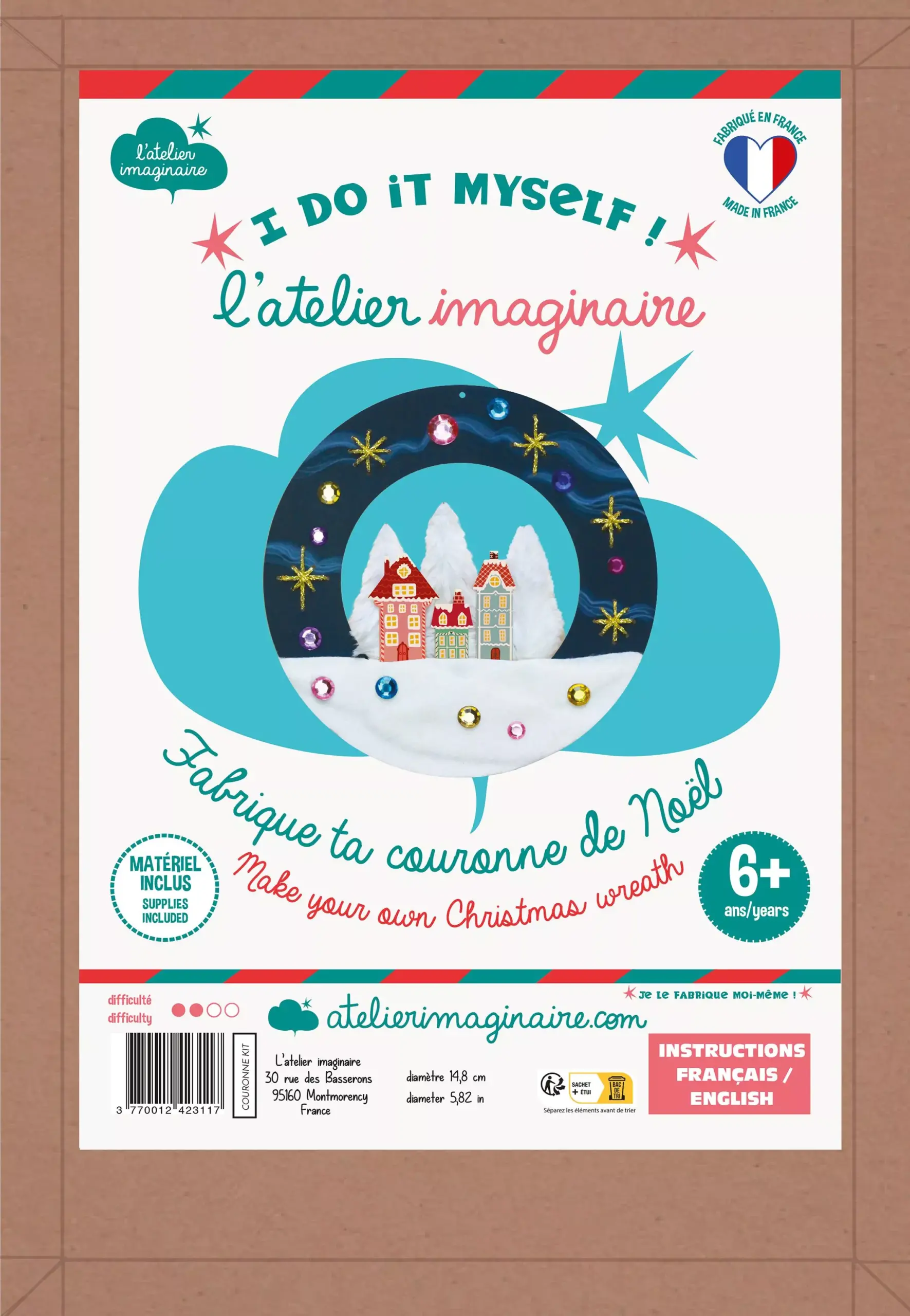 Kit créatif Couronne de Noël - L'atelier imaginaire