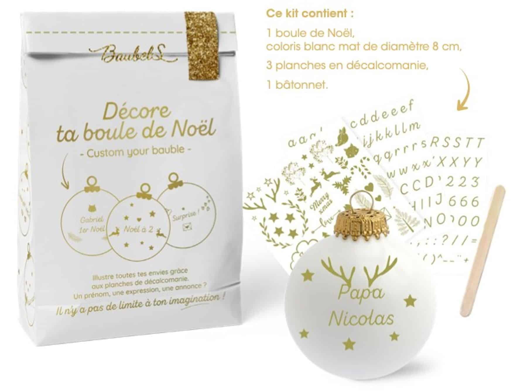 Kit DIY Boule de Noël à personnaliser en décalcomanies - Baubels