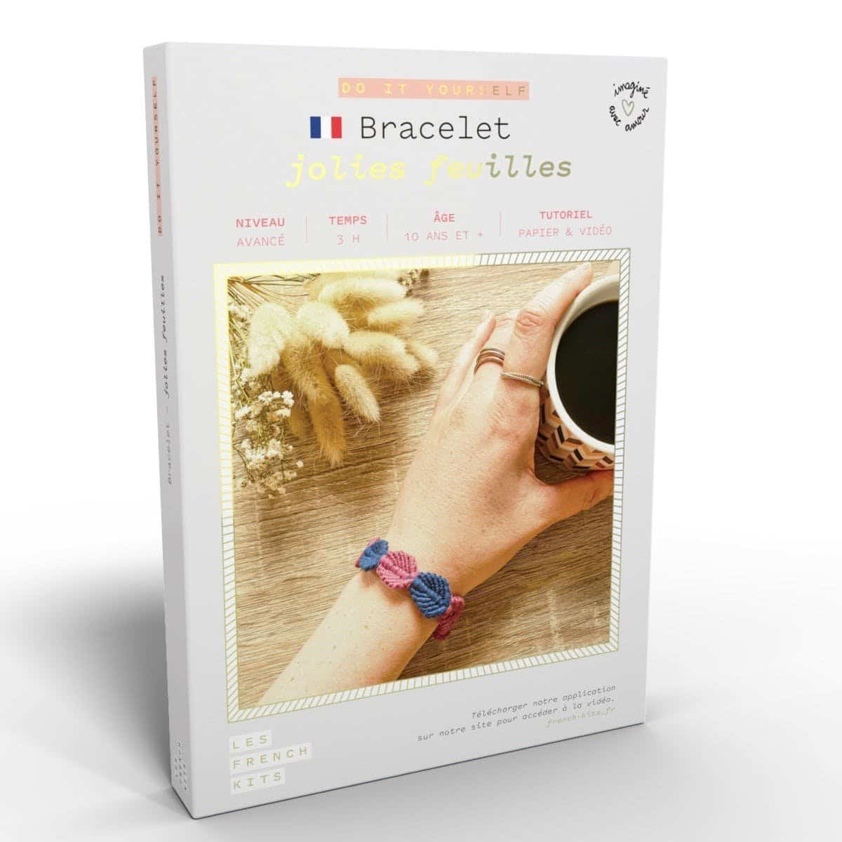 Kit Macramé Bracelet Jolies feuilles - Les French Kits