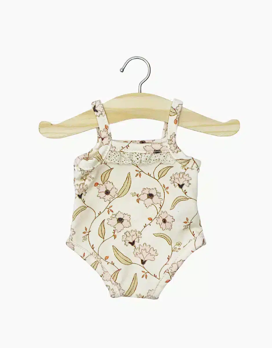 Les P'tits Basiques Gordis Body à bretelles en jersey Janelle et sa dentelle - Minikane