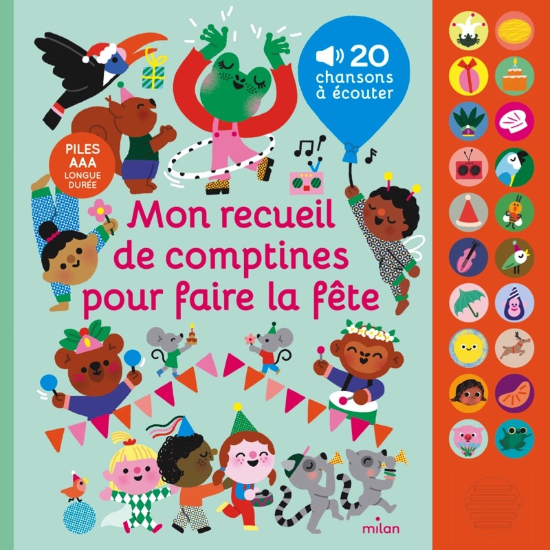 Livre sonore Mon recueil de comptines pour faire la fête - Poppik