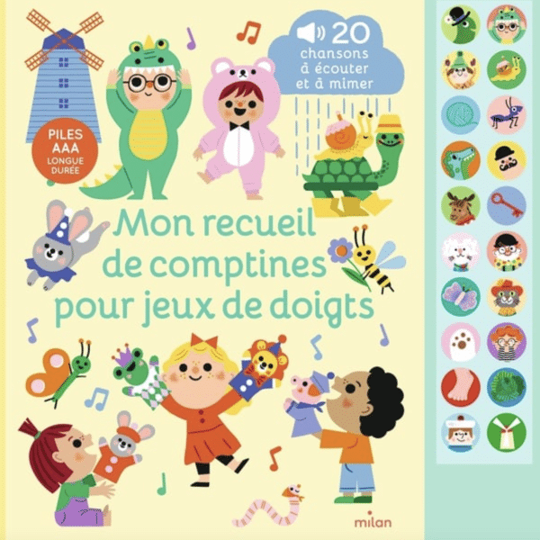 Livre sonore Mon recueil de comptines pour jeux de doigts - Poppik