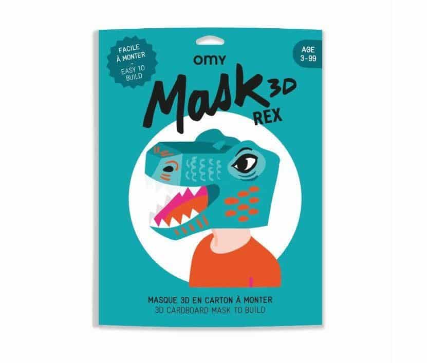 Masque T-Rex 3 D en carton à monter - Omy
