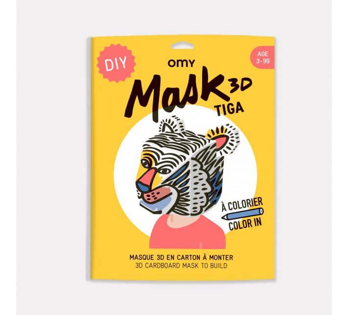 Masque Tigre 3D en carton à monter - Omy