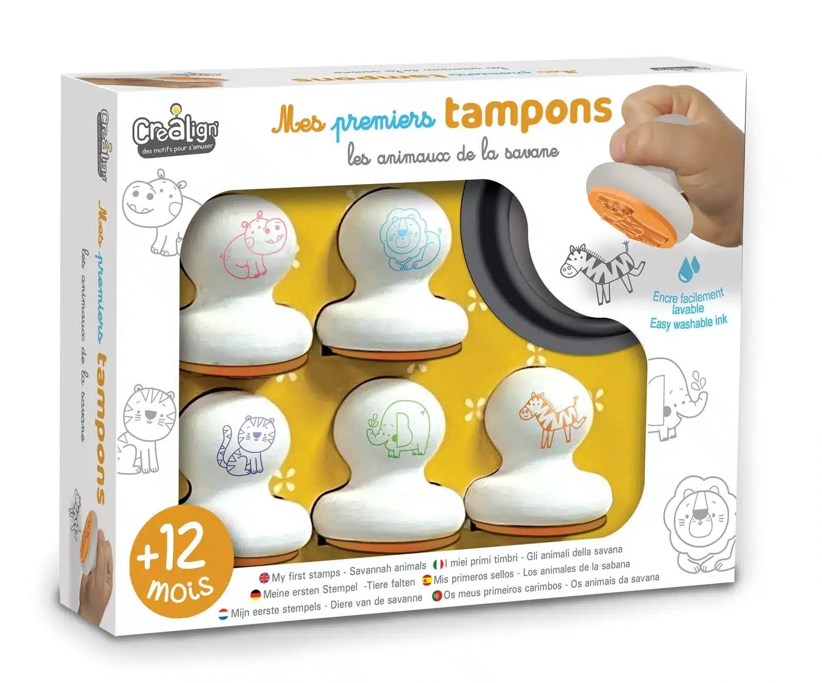 Mes premiers tampons Animaux de la savane - Créa Lign'