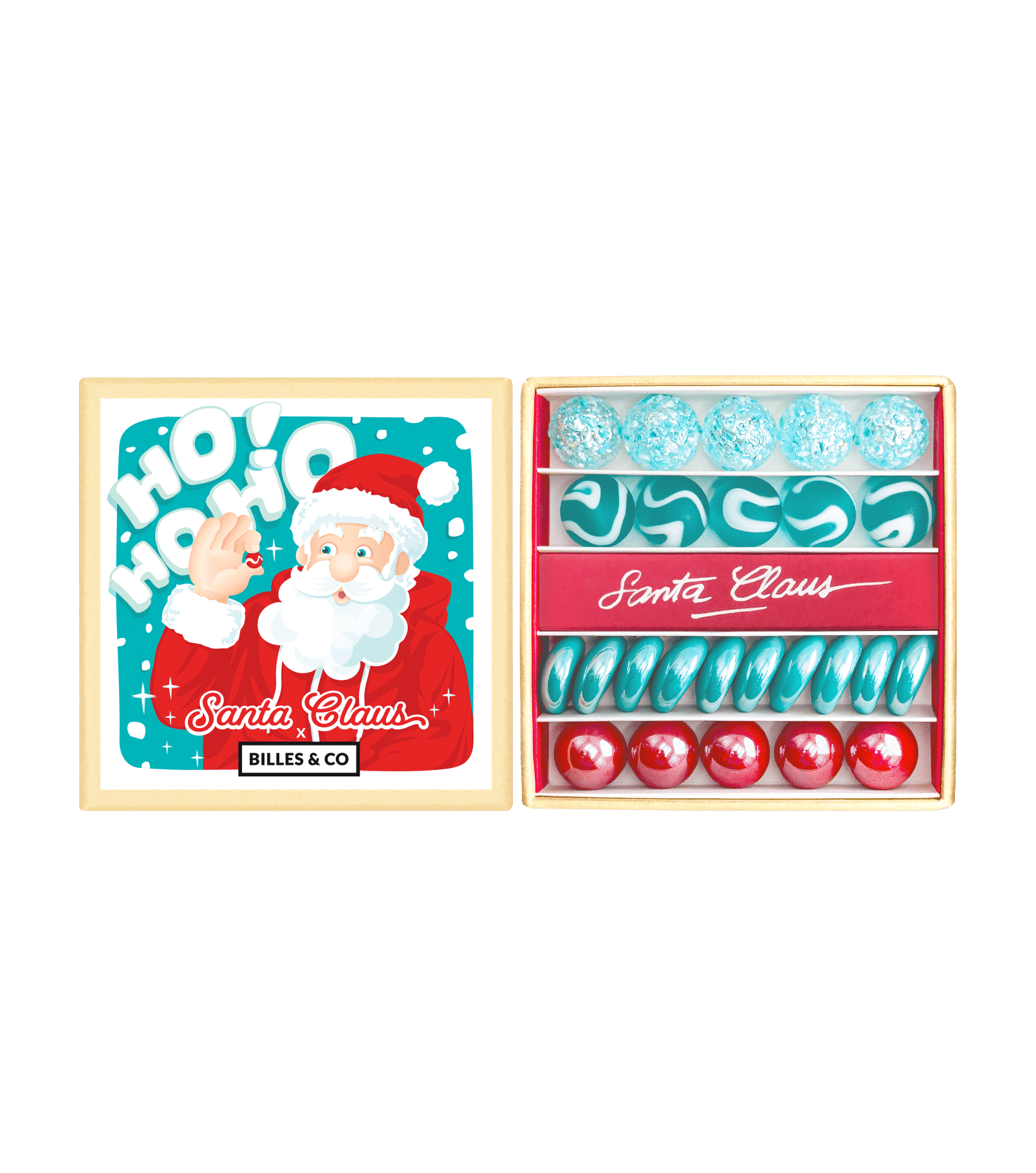 Mini box Santa Claus Coffret de 30 billes - Billes and Co