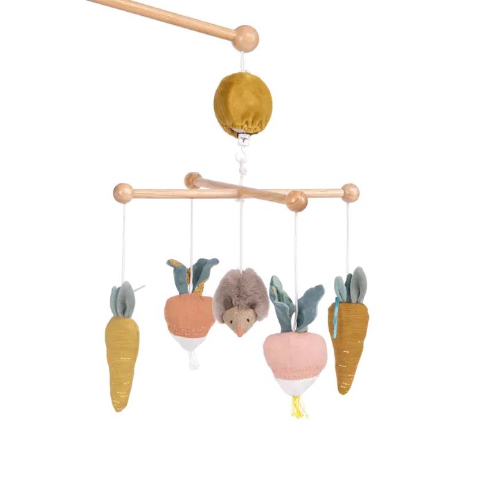 Mobile musical croisillon Trois petits lapins - Moulin Roty