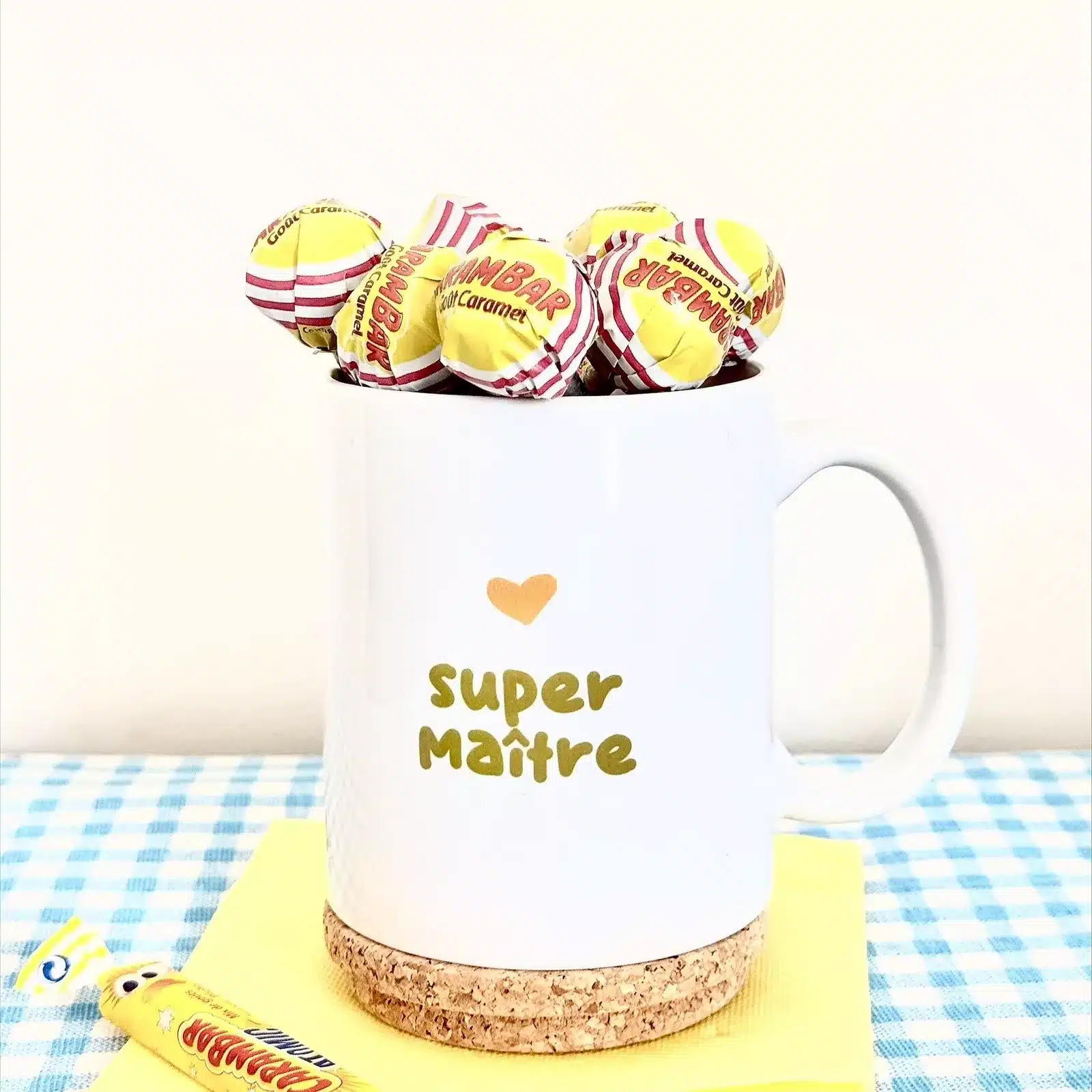 Mug Pop Super Maître avec son couvercle en liège - Marcel et Lily