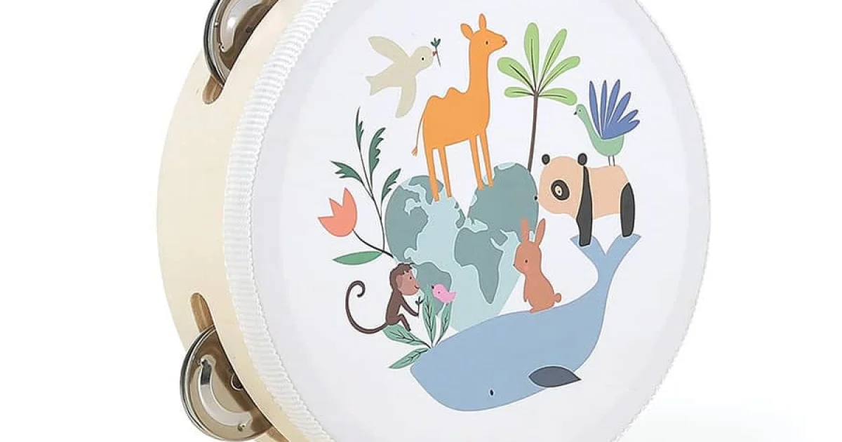 Tambour cajón en bois, Les animaux du monde - Sarah Betz