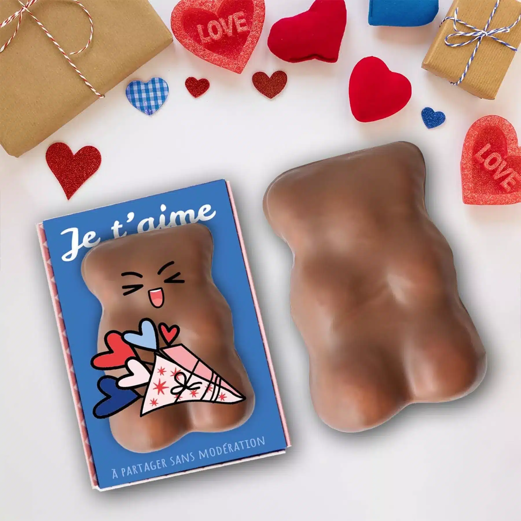 Ourson Guimauve chocolat XL Saint valentin - Chocodic
