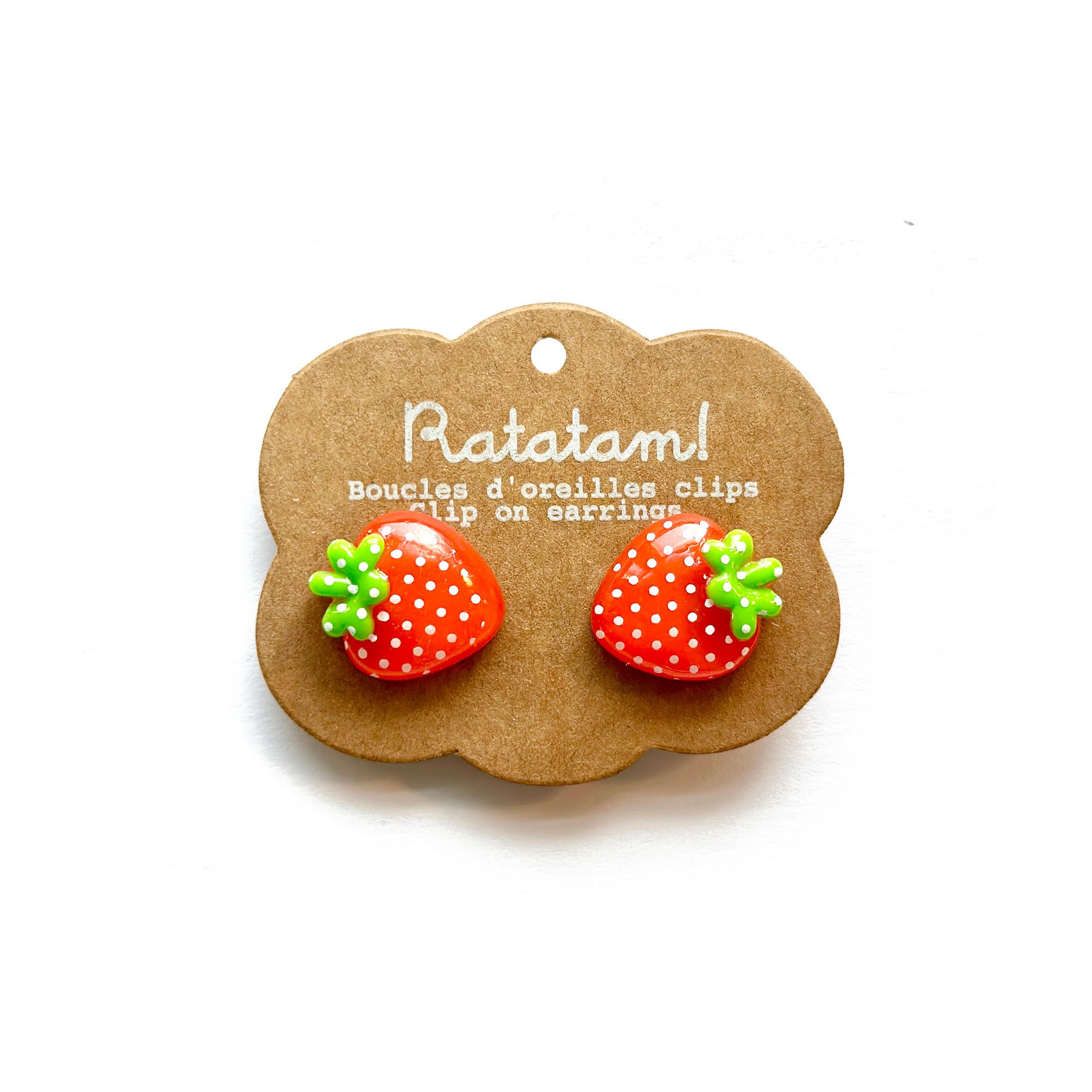 Paire de boucle d’oreille clip Fraise Rouge - Ratatam