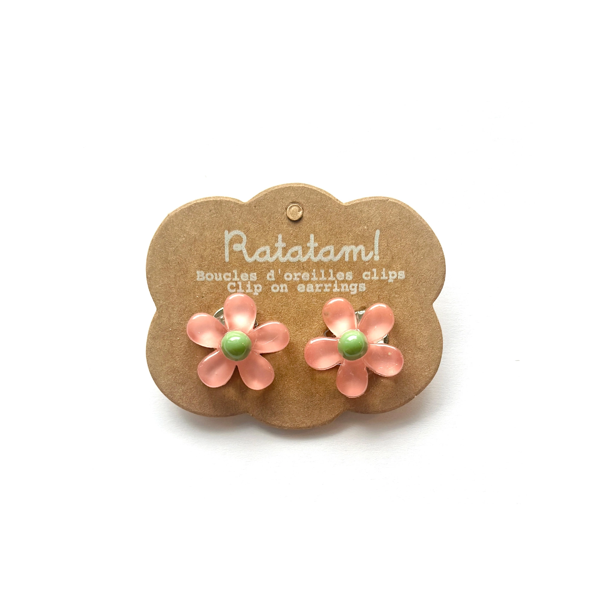 Paire de boucles d’oreille clip Fleurs Corail - Ratatam