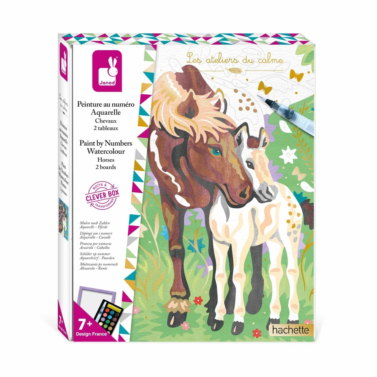 Peinture au Numéro Aquarelle Chevaux - Janod