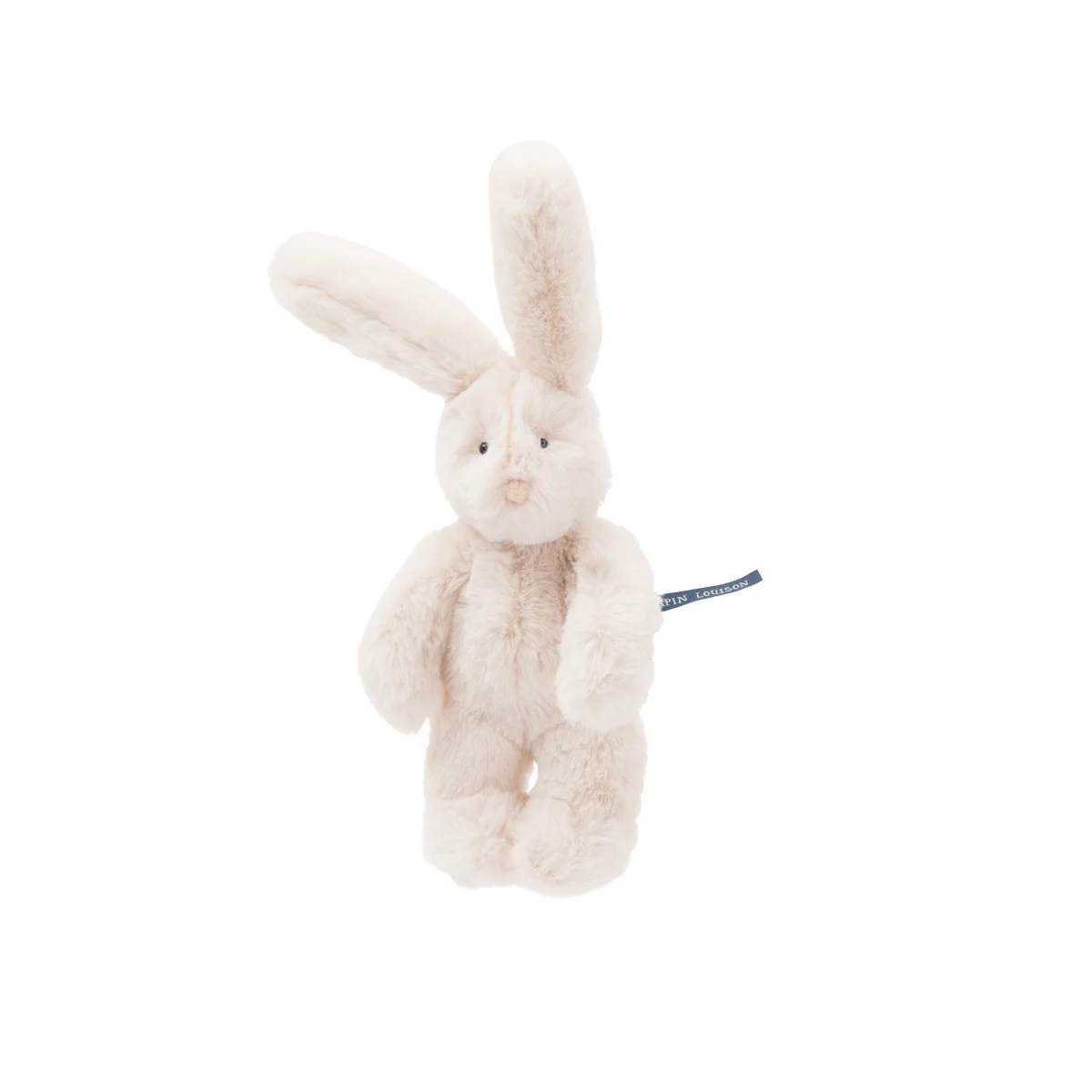 Peluche petit lapin crème Arthur et Louison, matière douce et pelucheuse