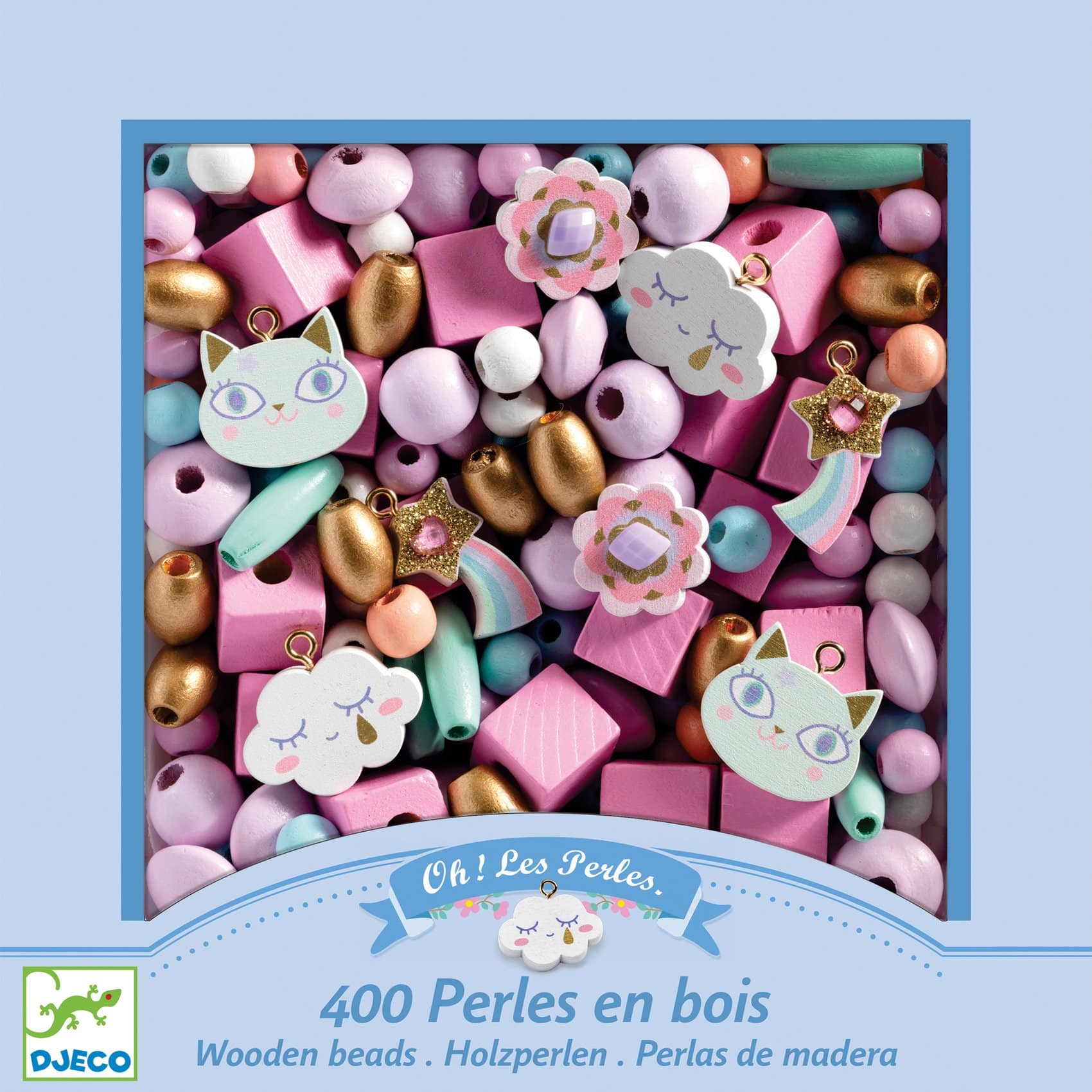 Perles bois Arc-en-ciel - Djeco