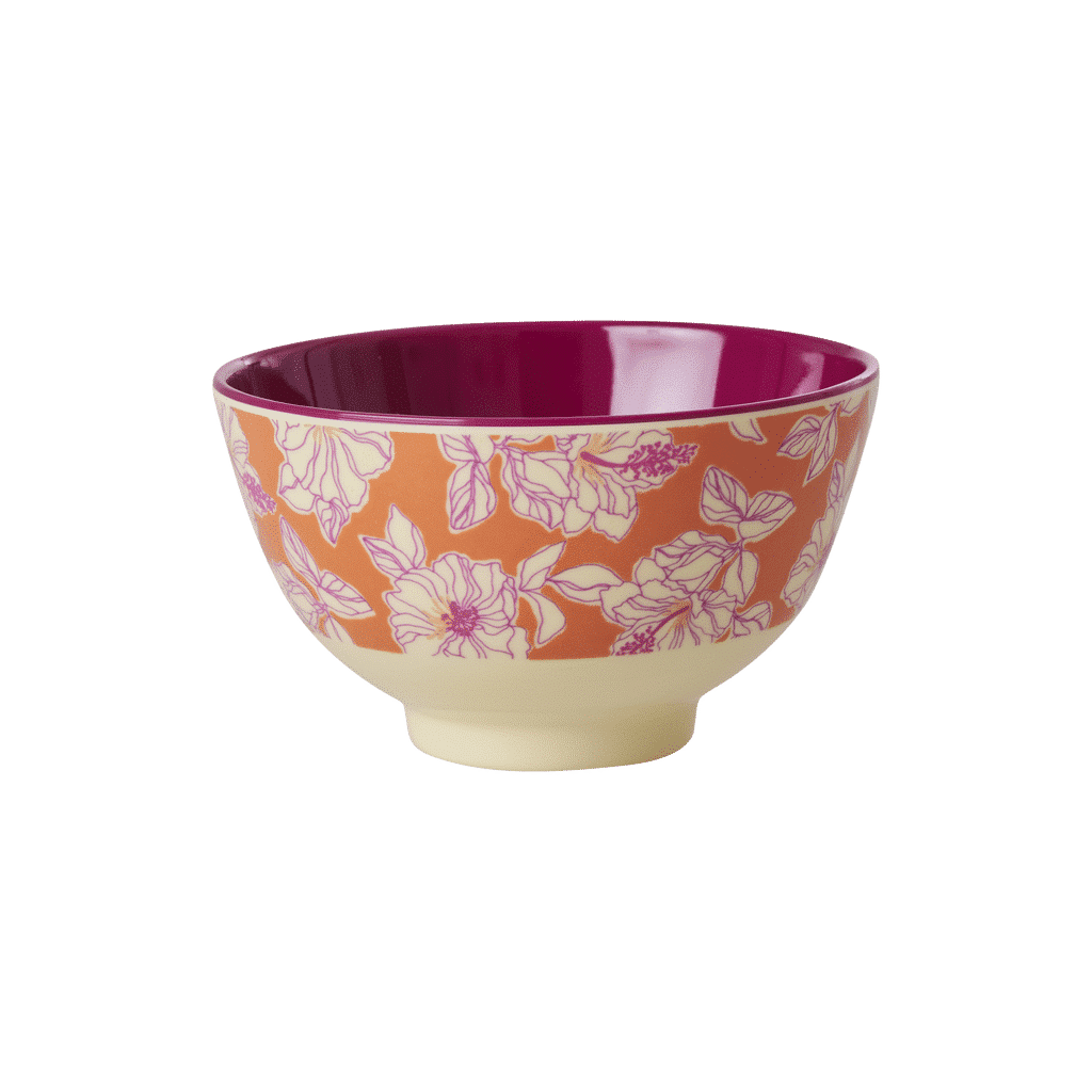 Petit bol en mélanine Faded hibiscus print - Rice