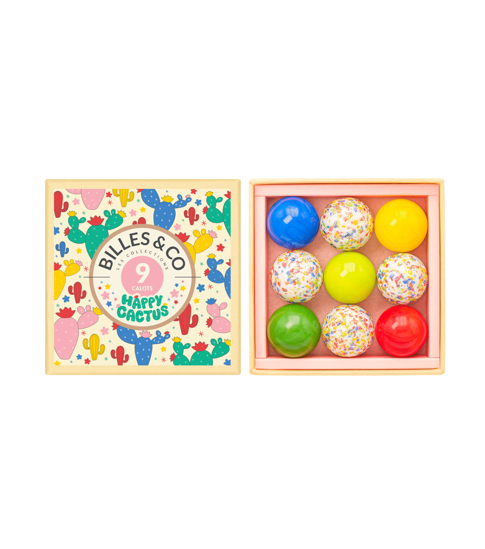 Petit coffret de calots Happy Cactus - Billes and Co