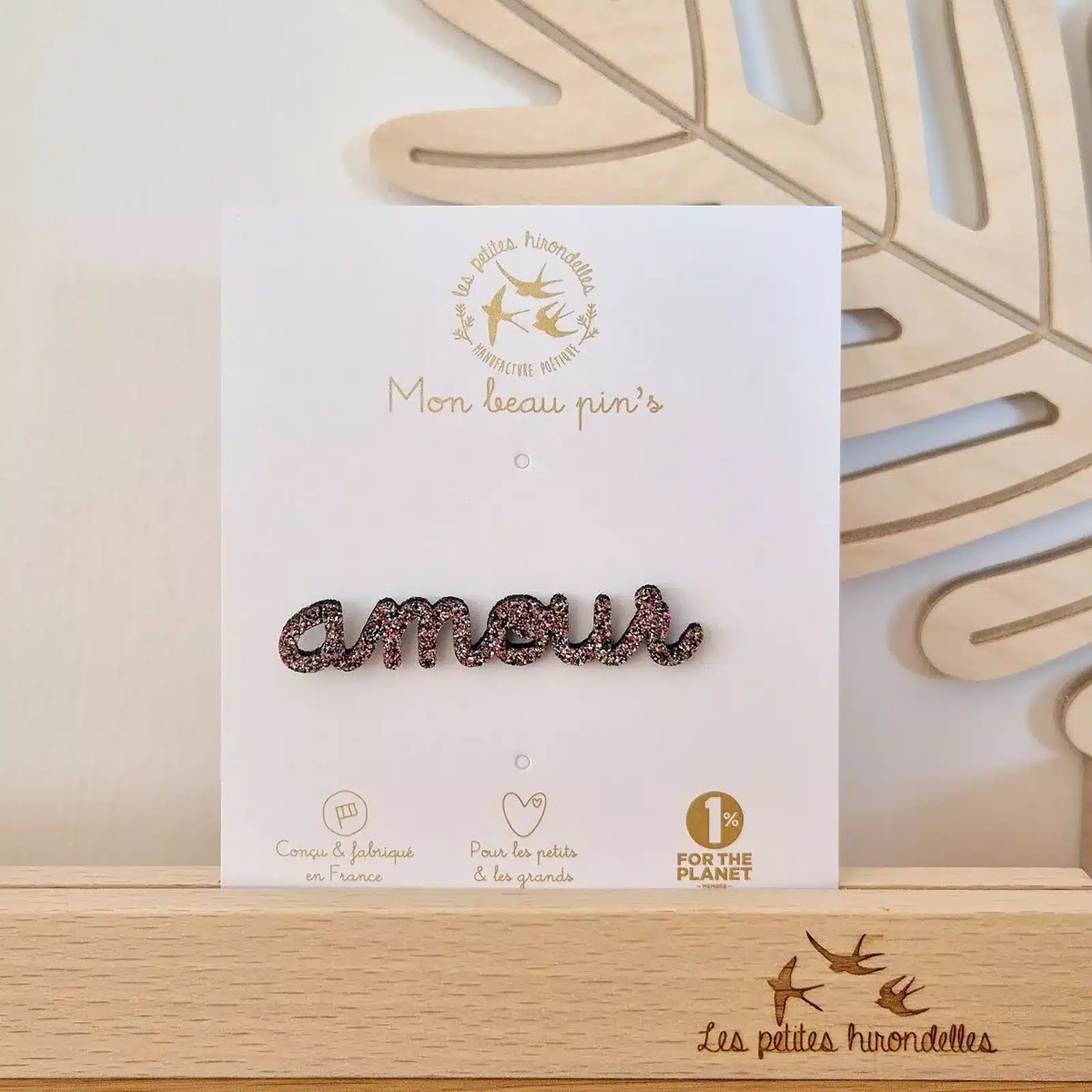 Pin's à paillettes Amour Multi - Les Petites Hirondelles