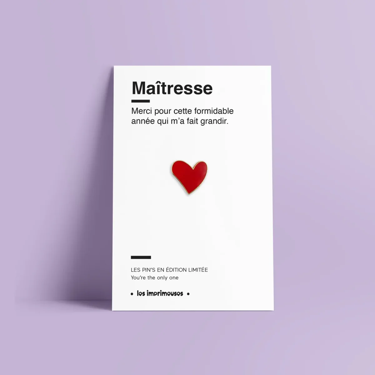 Pin's Cœur Rouge Maitresse - Les Imprimeuses