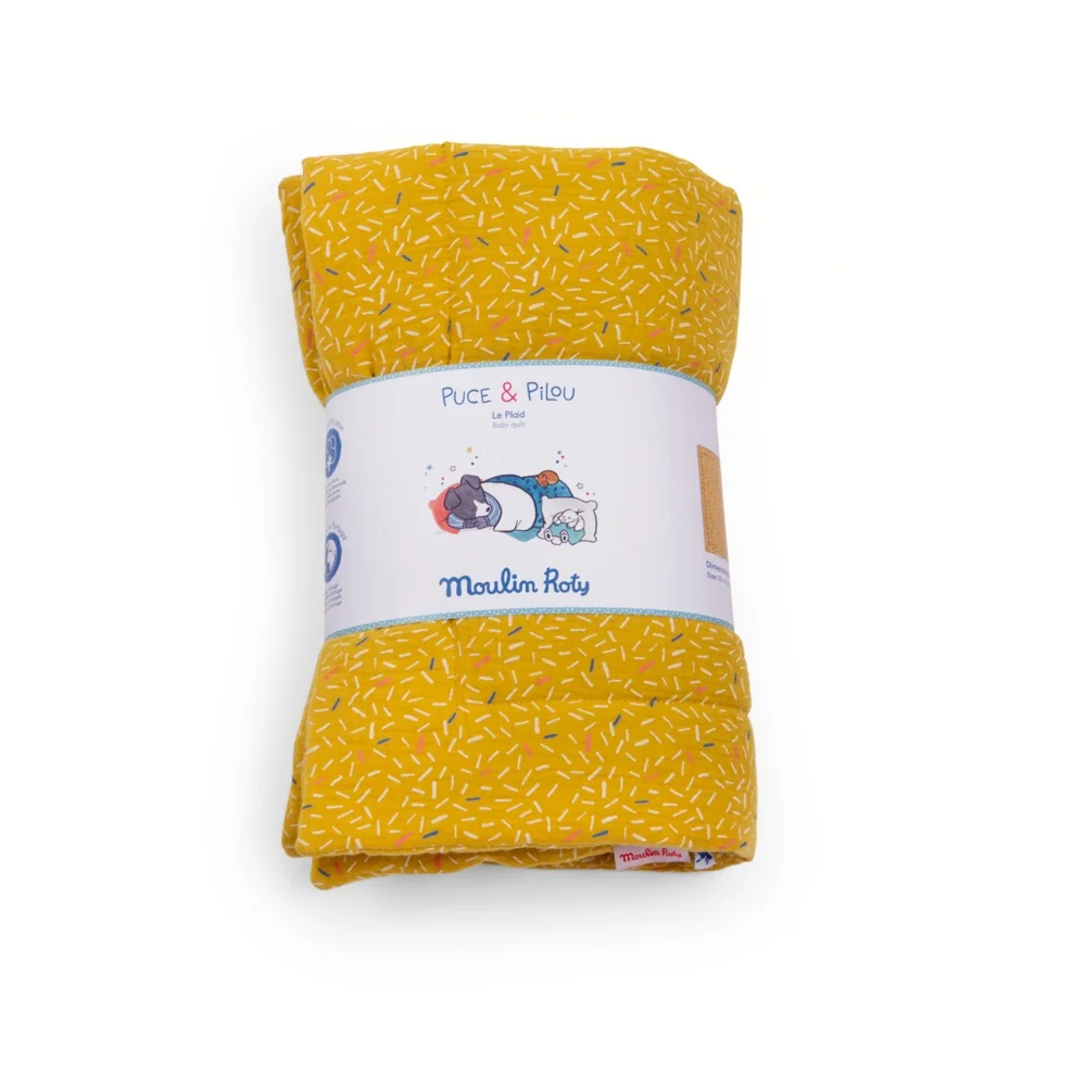 Plaid jaune Puce et Pilou - Moulin Roty