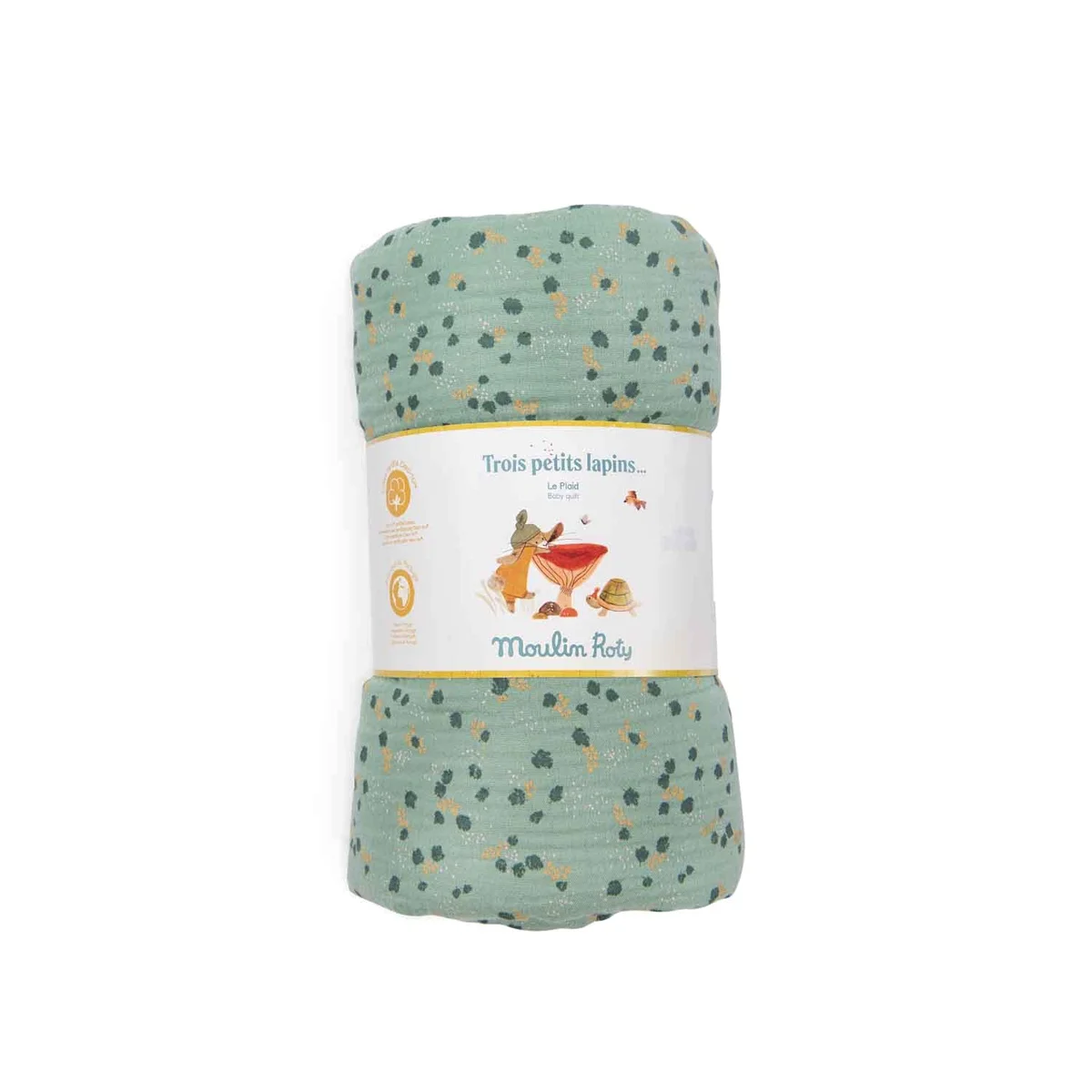 Plaid sauge Trois petits lapins - Moulin Roty