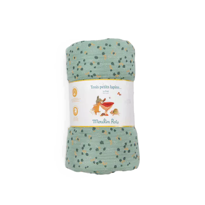 Plaid sauge Trois petits lapins - Moulin Roty