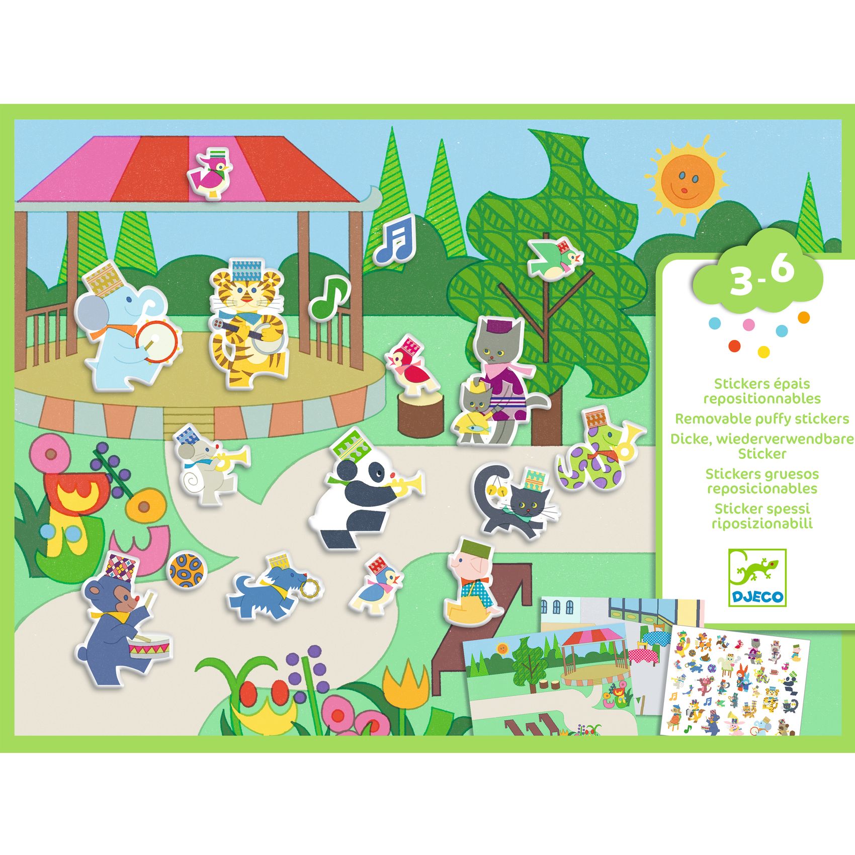 Pochette créative de stickers repositionnables Fanfare - Djeco