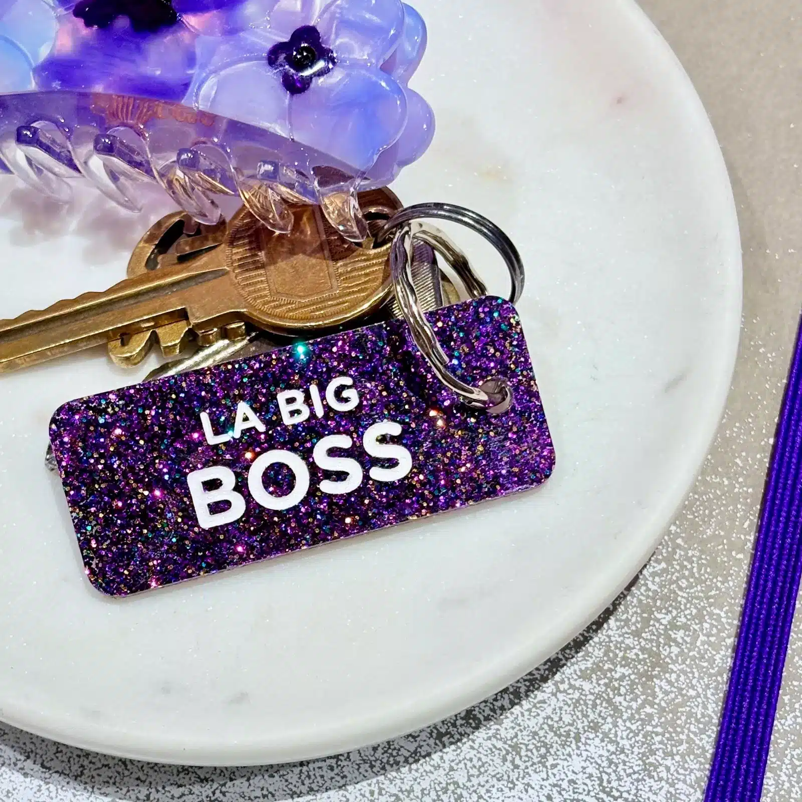 Porte-clés à paillettes LA BIG BOSS - Plus de Love