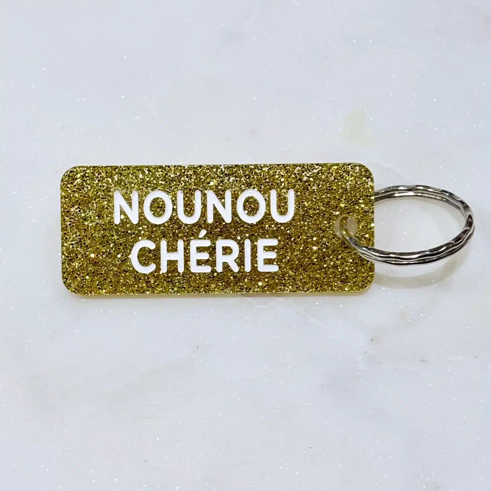 Porte-clés à paillettes Nounou Chérie - Plus de Love