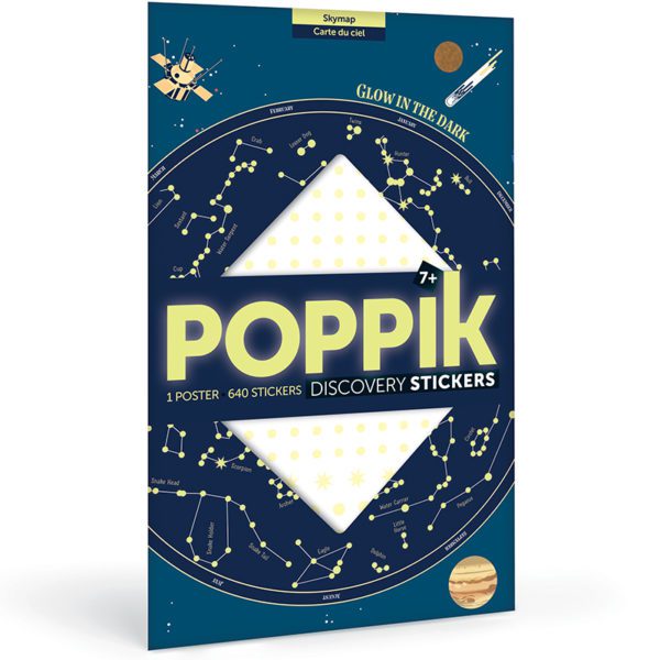 Poster + 640 stickers Carte du ciel phosphorescente - Poppik