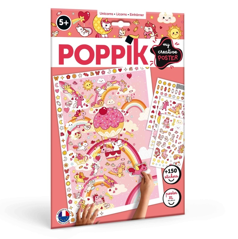 Poster à sticker créatif Licornes - Poppik