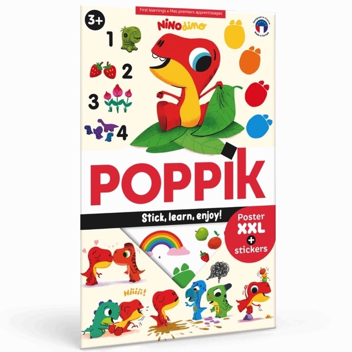 Poster à sticker Premiers apprentissages Maternelle Ninodino - Poppik