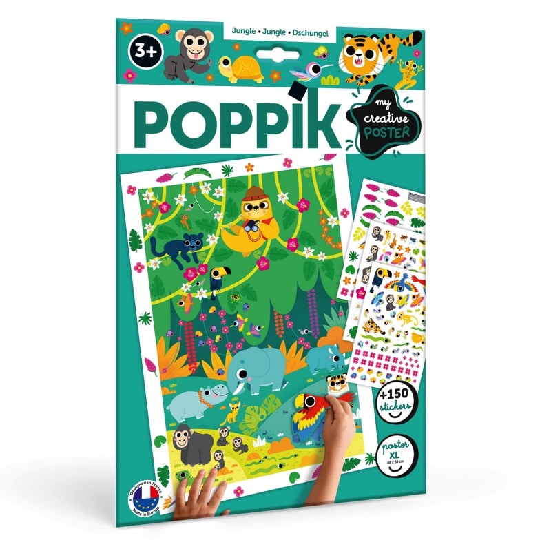 Poster créatif + 150 stickers La jungle - Poppik
